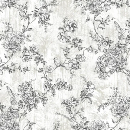 Black & White Embossed Wallpaper – Nature Inspired (9914-1)