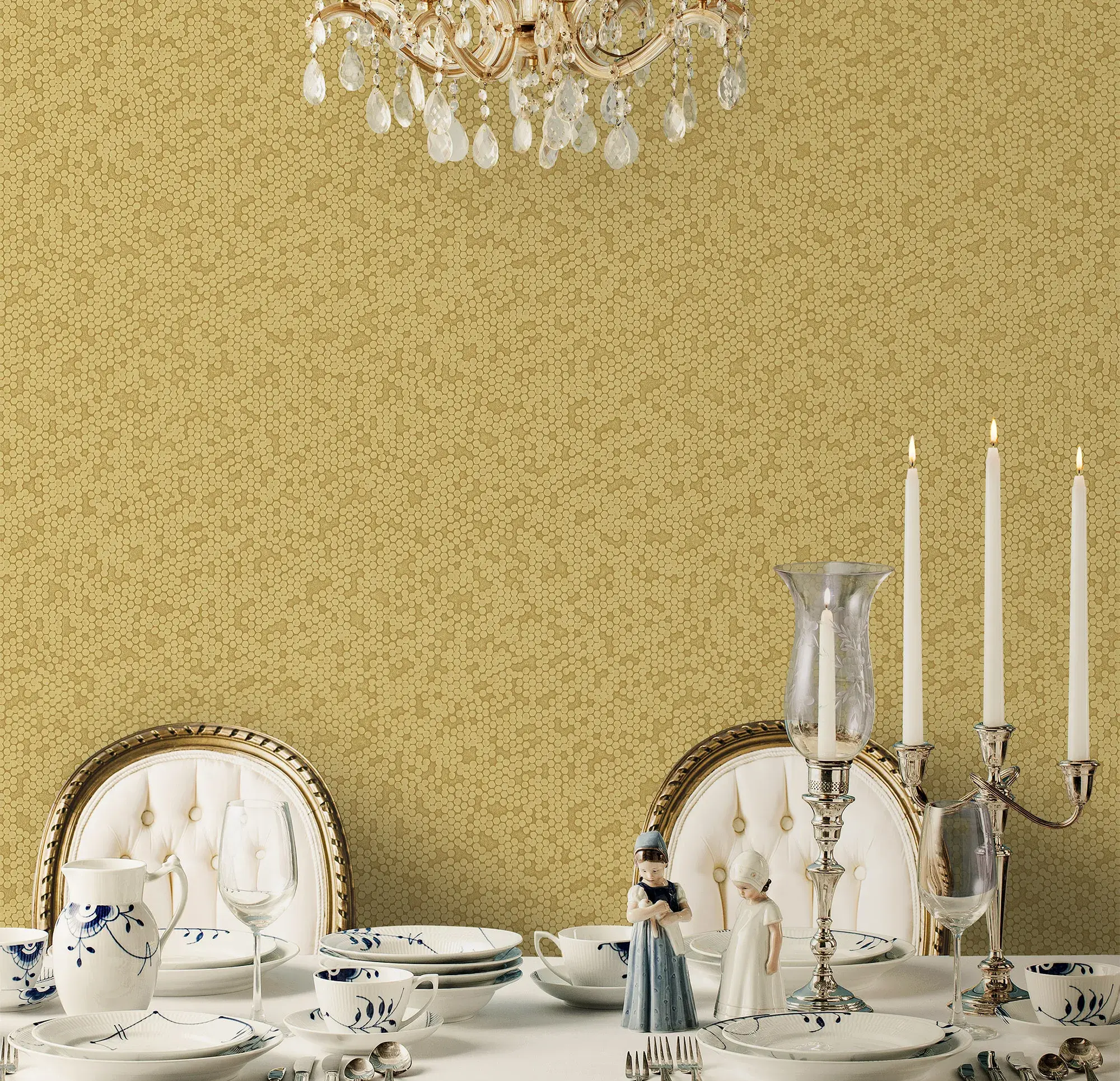 Gold Embossed Wallpaper – Art Deco Geometric (1011-4)
