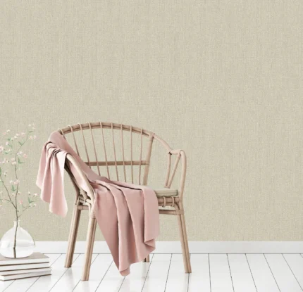 Beige Embossed Wallpaper – Burlap Fiber (1013-2)