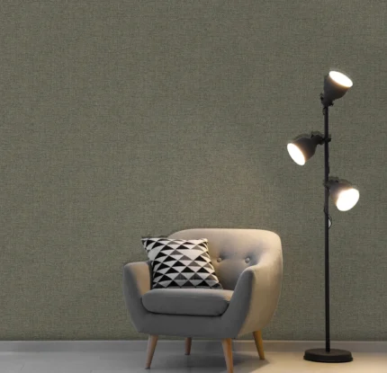 Gray Embossed Wallpaper – Burlap Fiber (1013-5)
