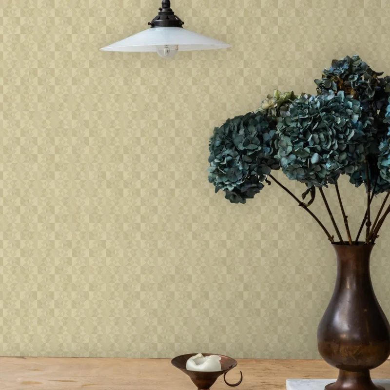Beige Embossed Wallpaper – 3D Checkered (1103-3)