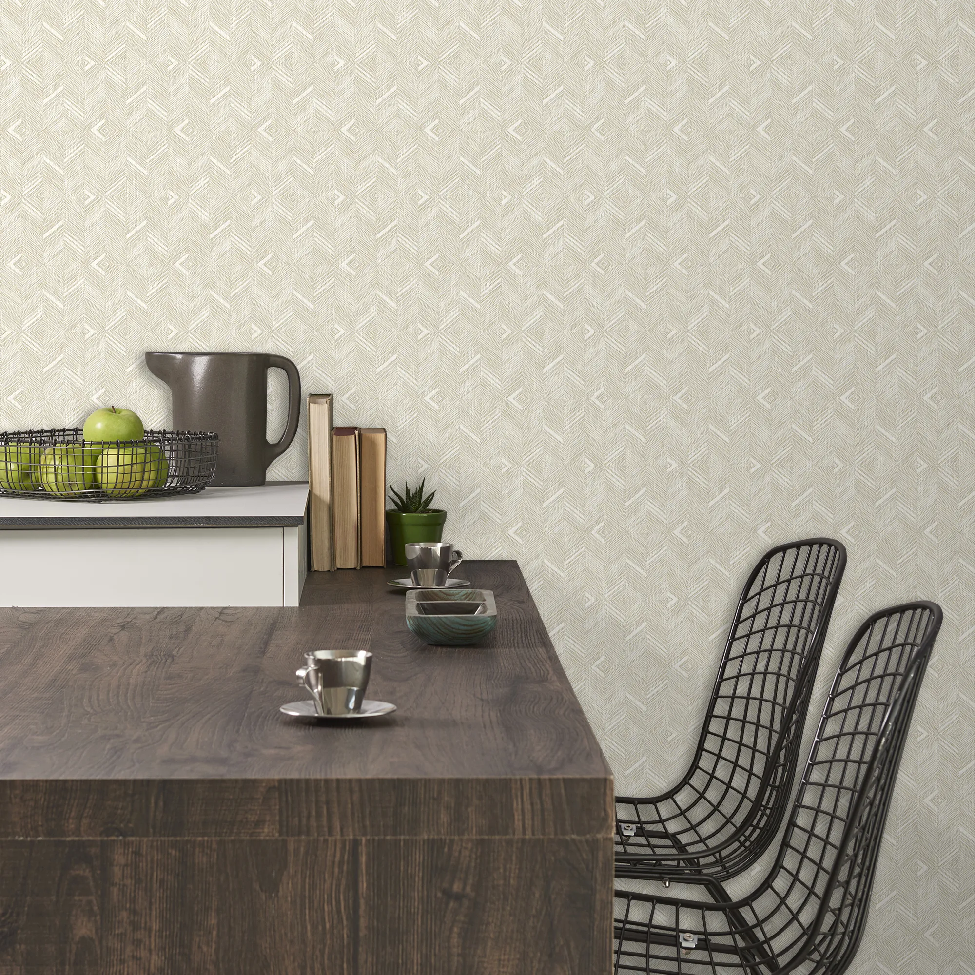 Beige Embossed Wallpaper – Understated Elegance (1107-1)