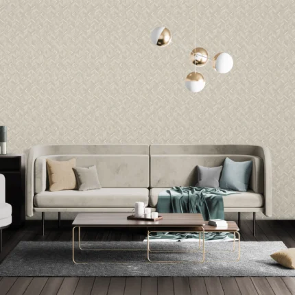 Beige Embossed Wallpaper – Understated Elegance (1107-2)