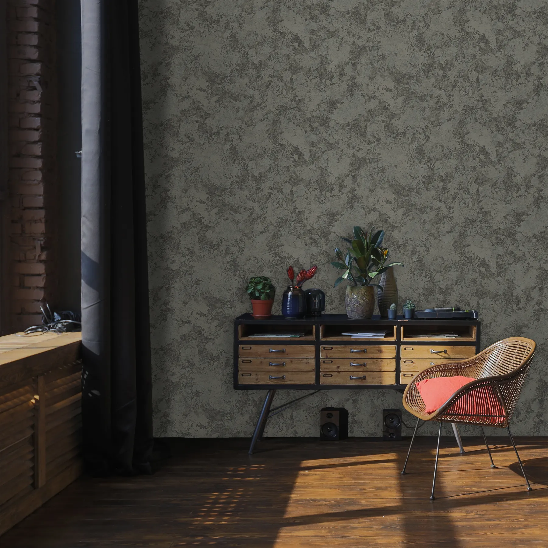 Gray Embossed Wallpaper – 3D Textured (1108-4) Gray Embossed Wallpaper – 3D Textured (1108-4)