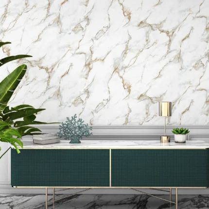 White Embossed Wallpaper – 3D Stone (1109-1)