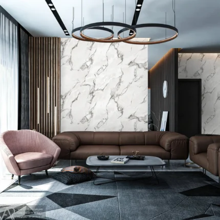 White Embossed Wallpaper – Realistic Depth (1109-2)
