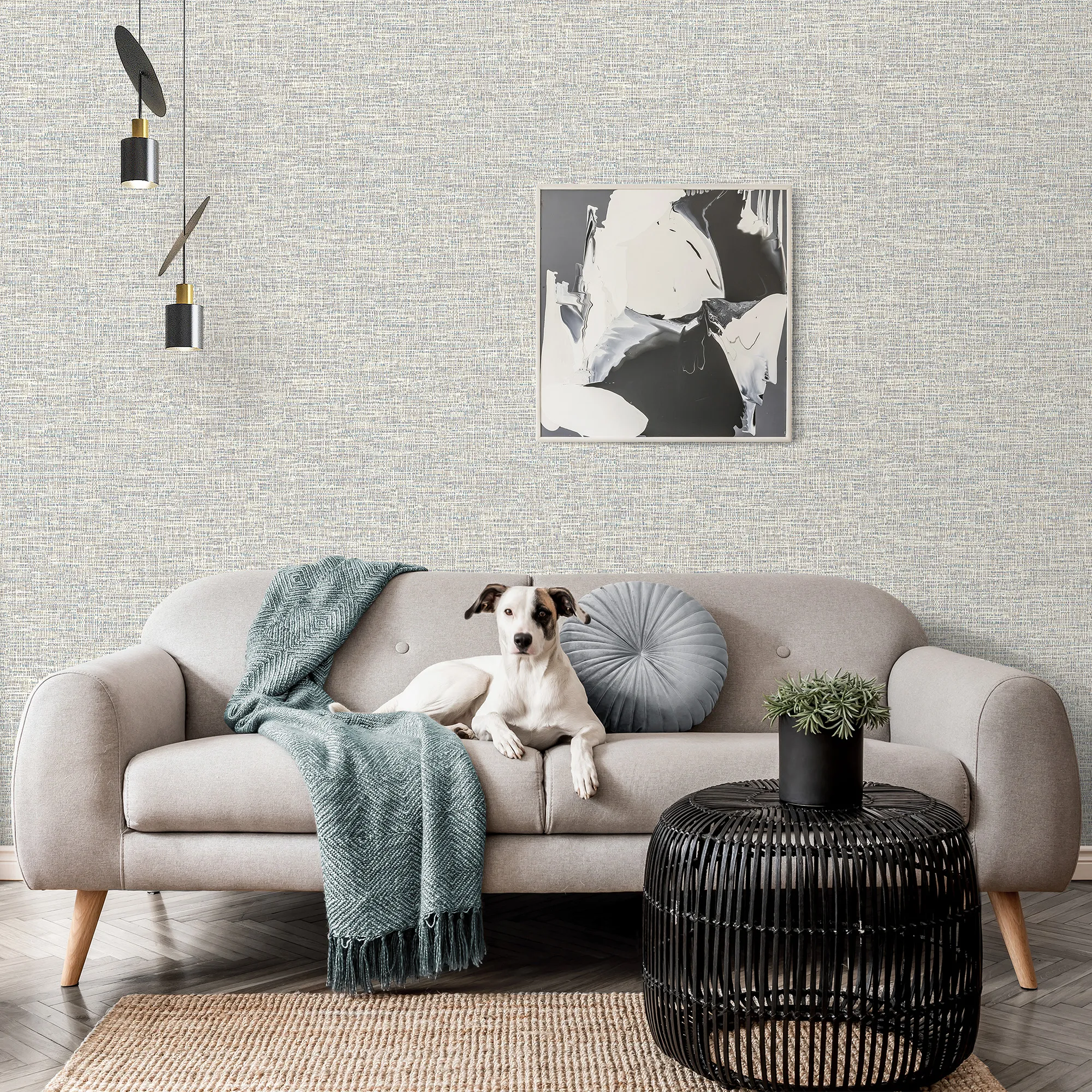 Cream Embossed Wallpaper – Fabric Linen (1111-2) Cream Embossed Wallpaper – Fabric Linen (1111-2)