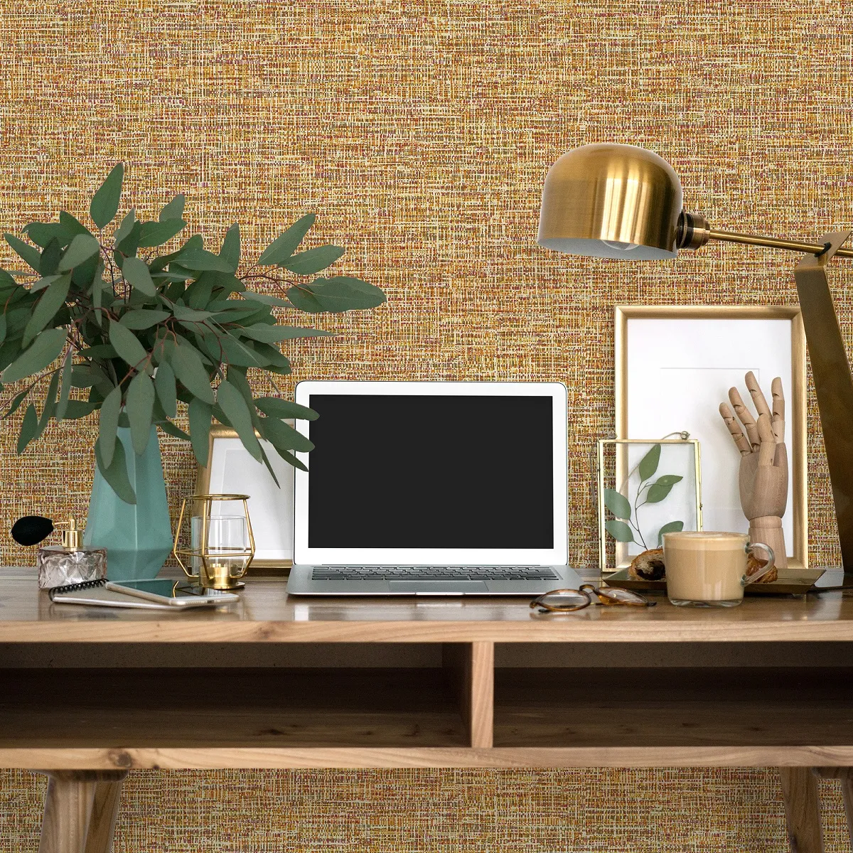 Gold Embossed Wallpaper – Dimensional Linen (1111-4)