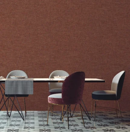 Rust Embossed Wallpaper – Linen Abstract (1113-7)