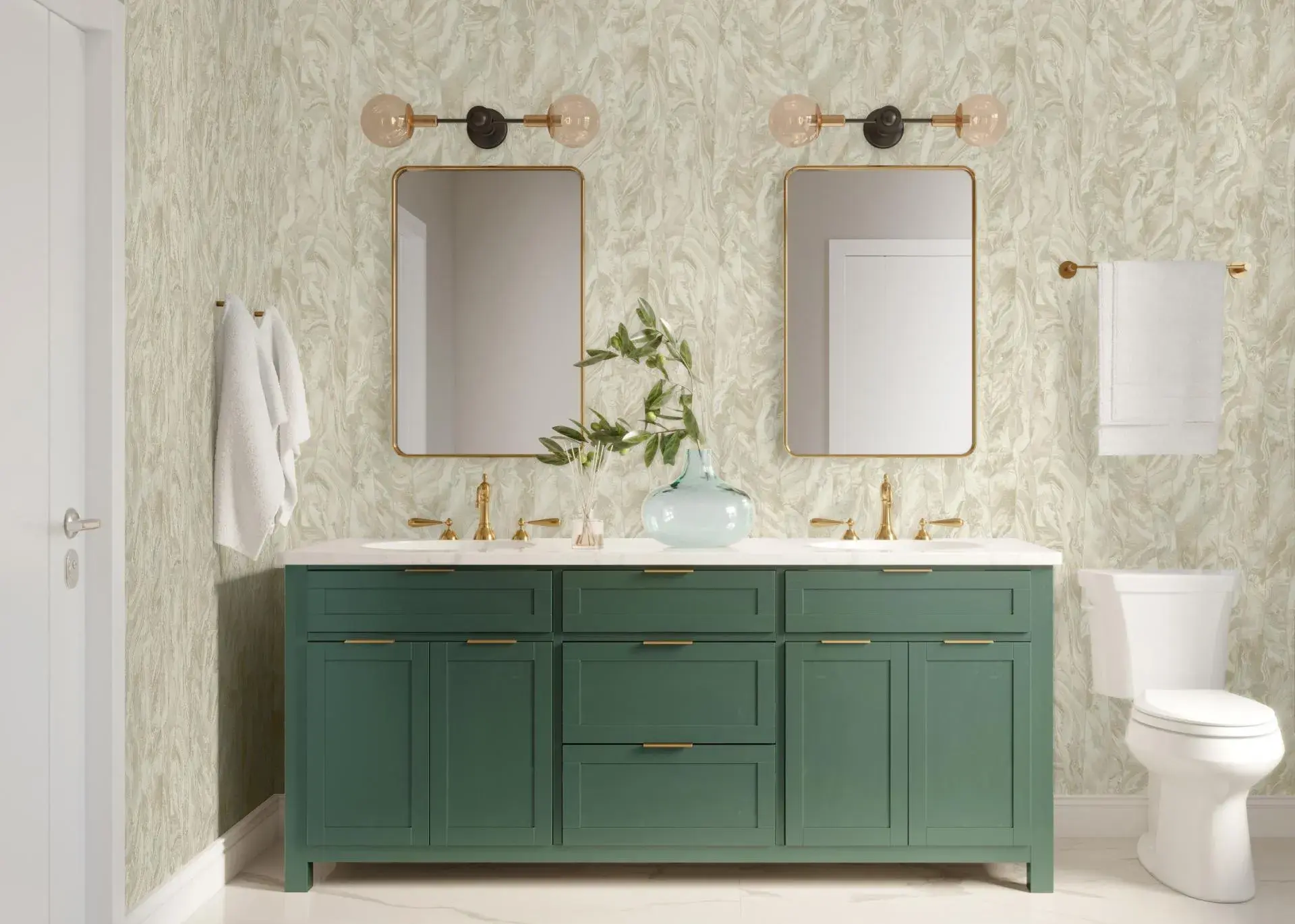 Cream Embossed Wallpaper – Marbled Stone (1201-1)