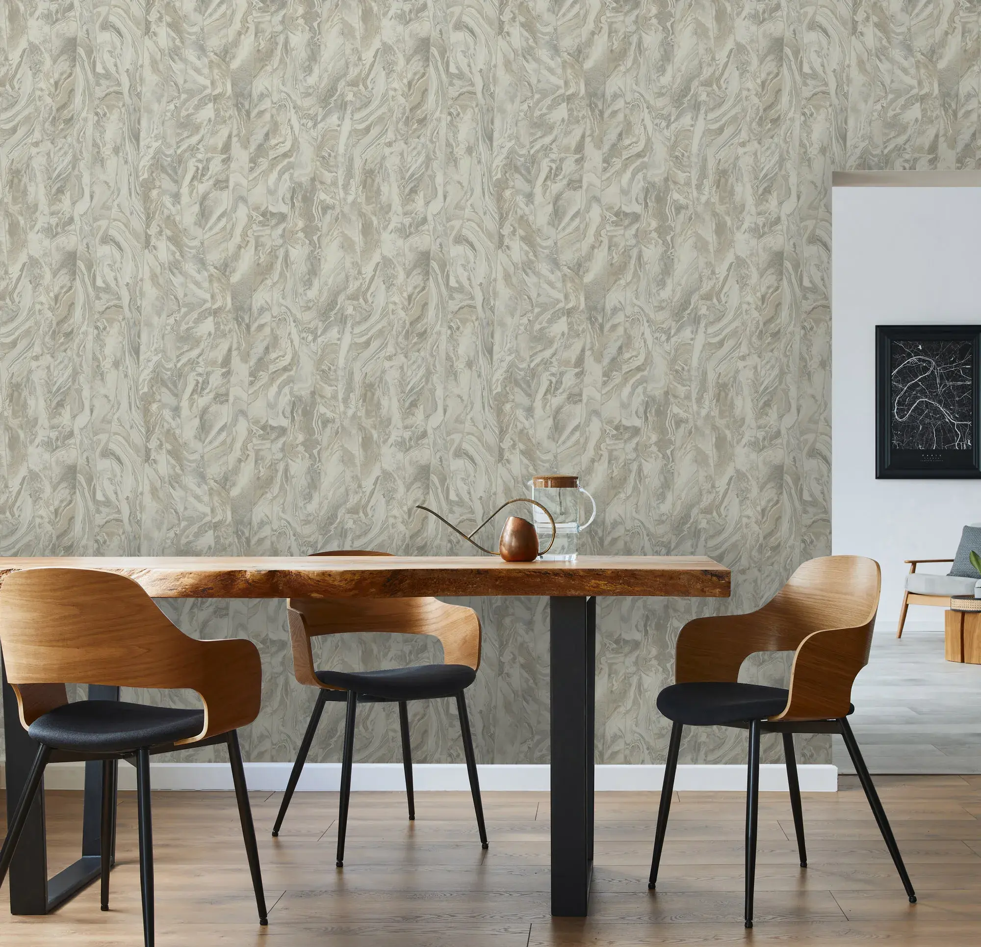 Gray Embossed Wallpaper – Marbled Stone (1201-3) Gray Embossed Wallpaper – Marbled Stone (1201-3)