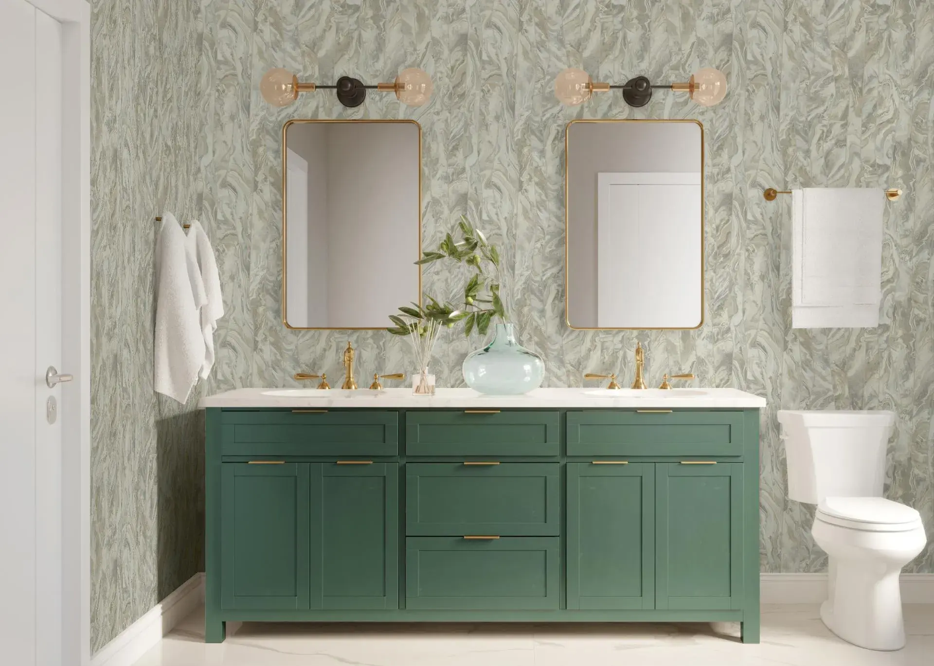 Gray Embossed Wallpaper – Marbled Stone (1201-3)