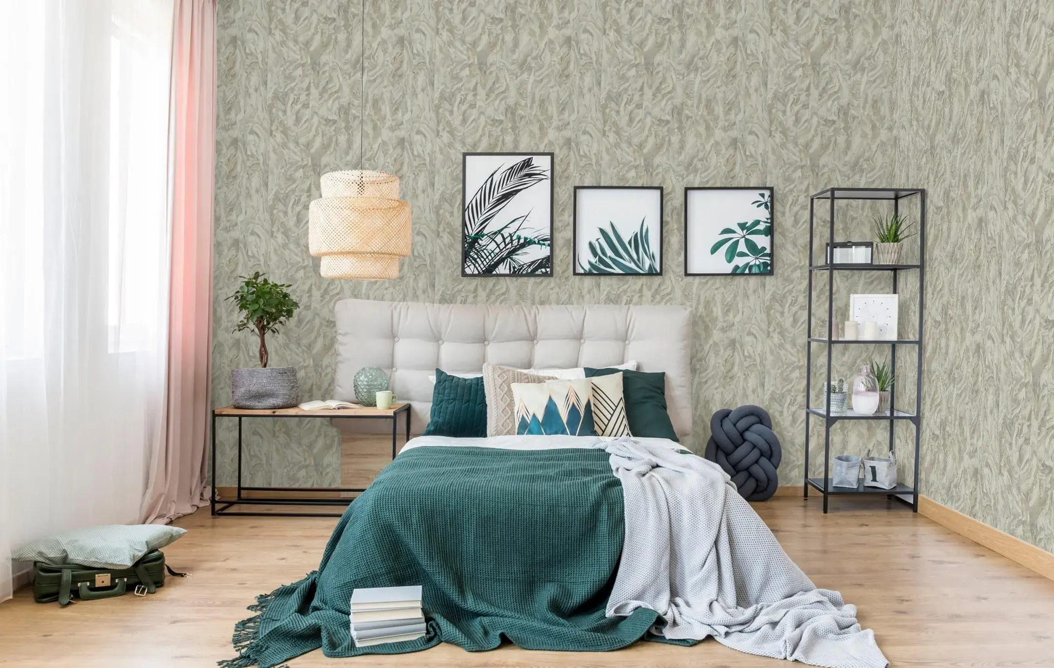 Gray Embossed Wallpaper – Marbled Stone (1201-3)