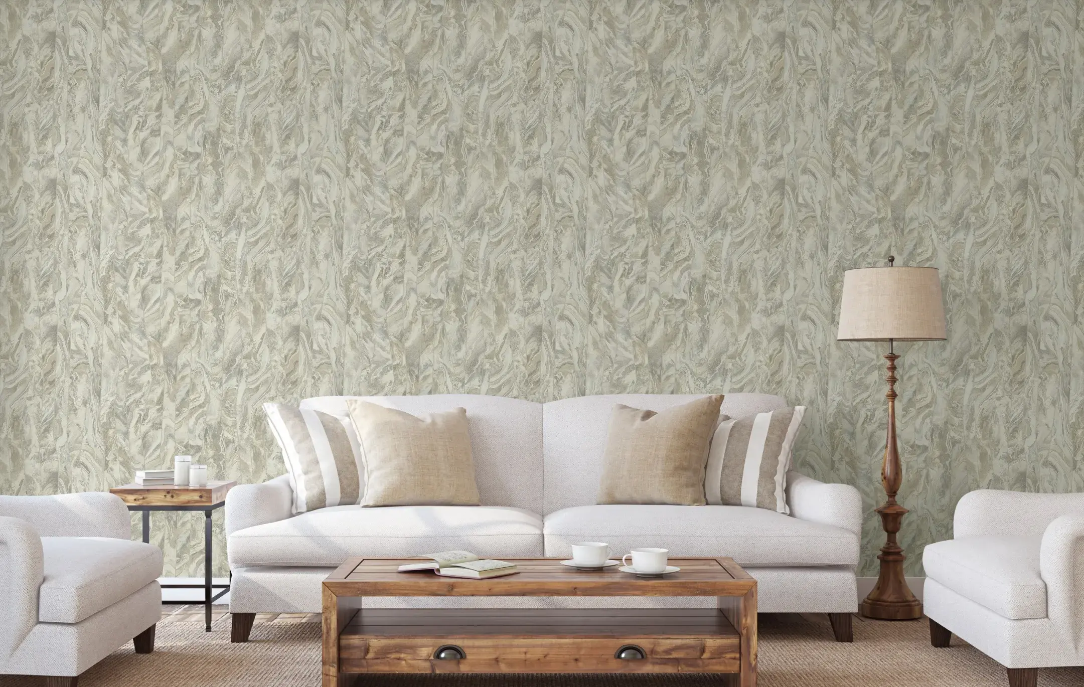 Gray Embossed Wallpaper – Marbled Stone (1201-3)