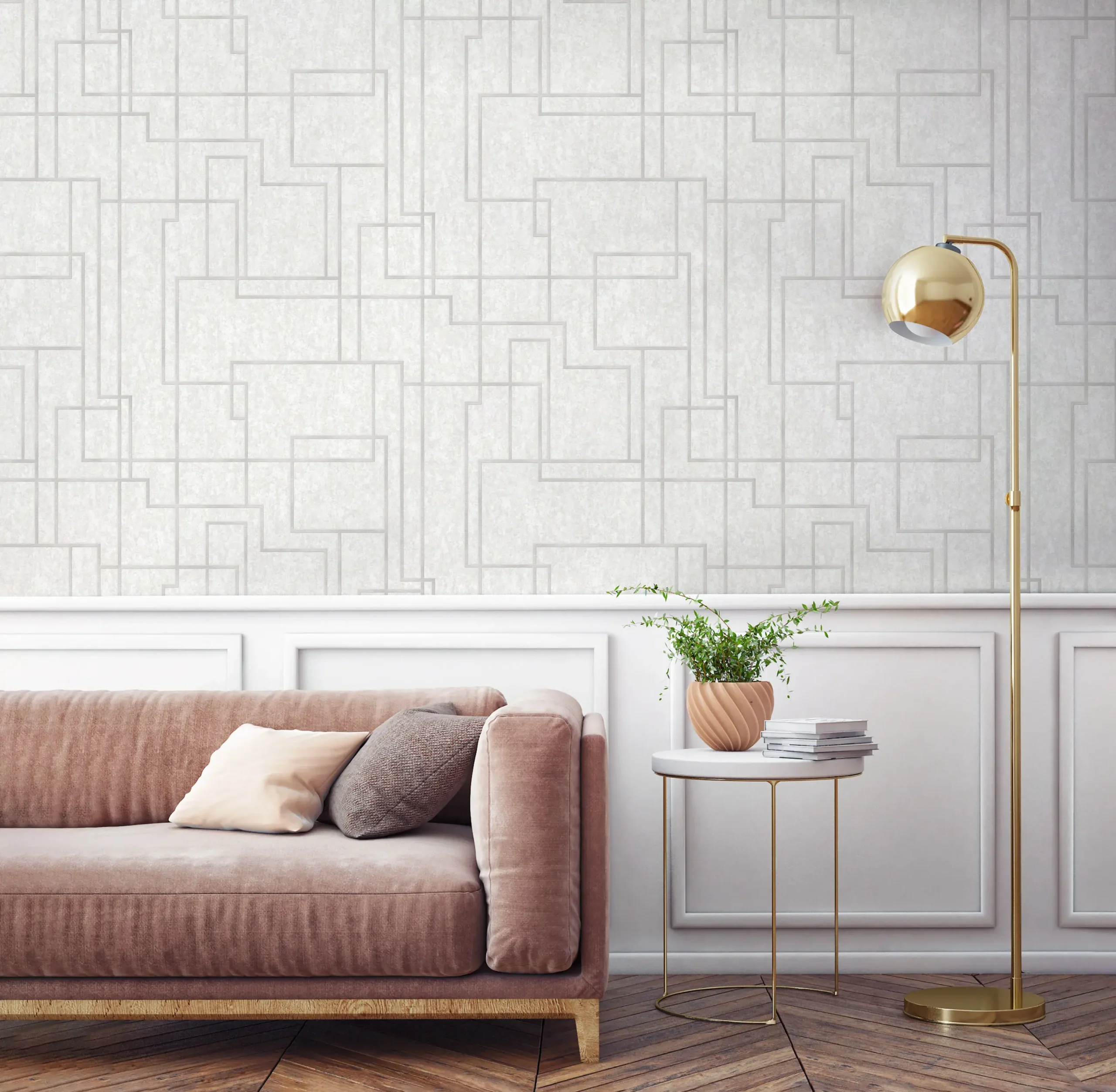White Embossed Wallpaper – 3D Abstract (1202-1)