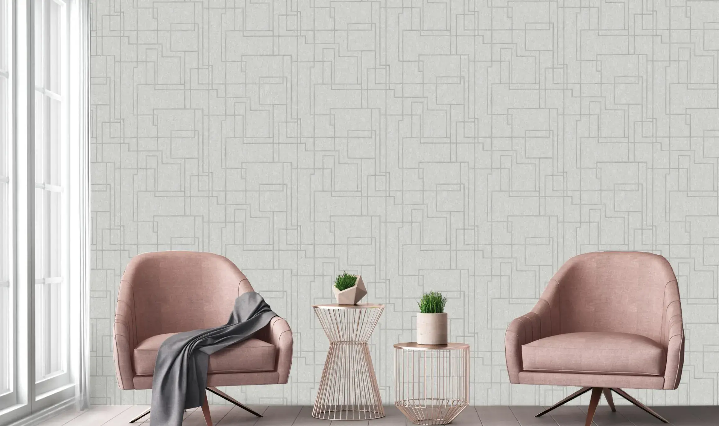 White Embossed Wallpaper – 3D Abstract (1202-1)
