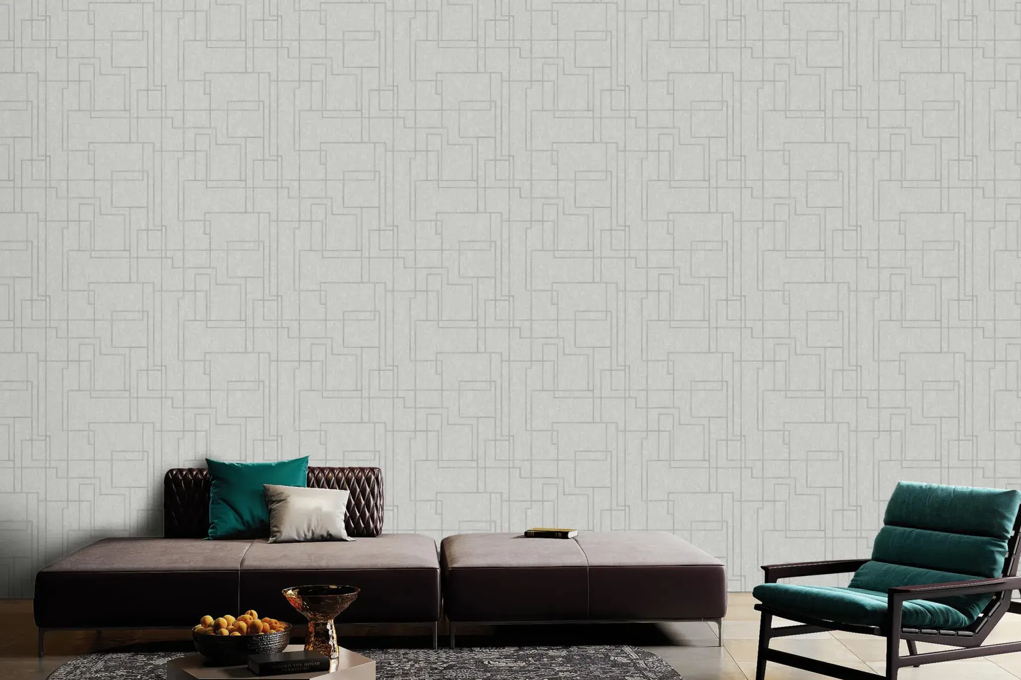 White Embossed Wallpaper – 3D Abstract (1202-1)