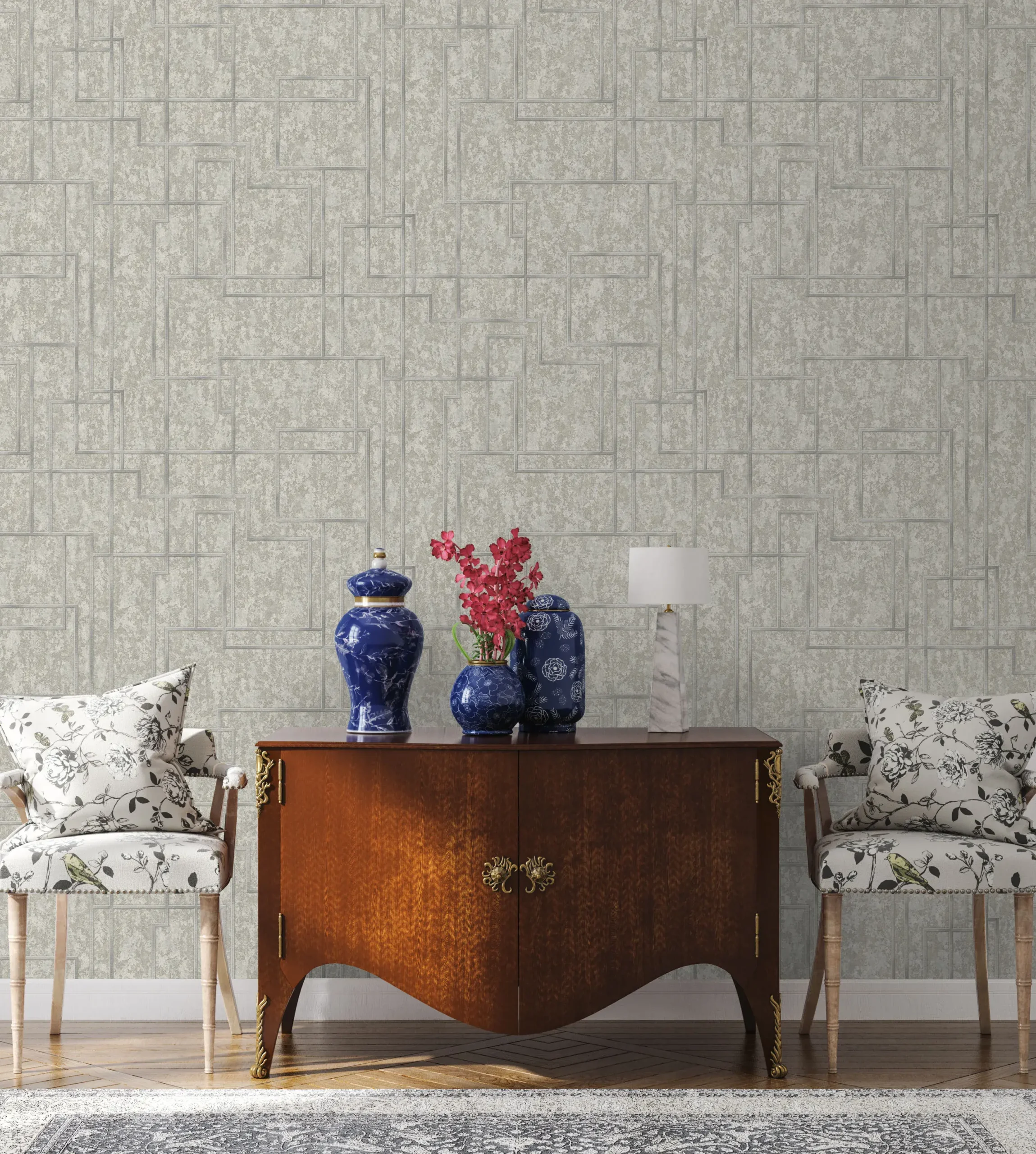 Beige Embossed Wallpaper – 3D Abstract (1202-3)
