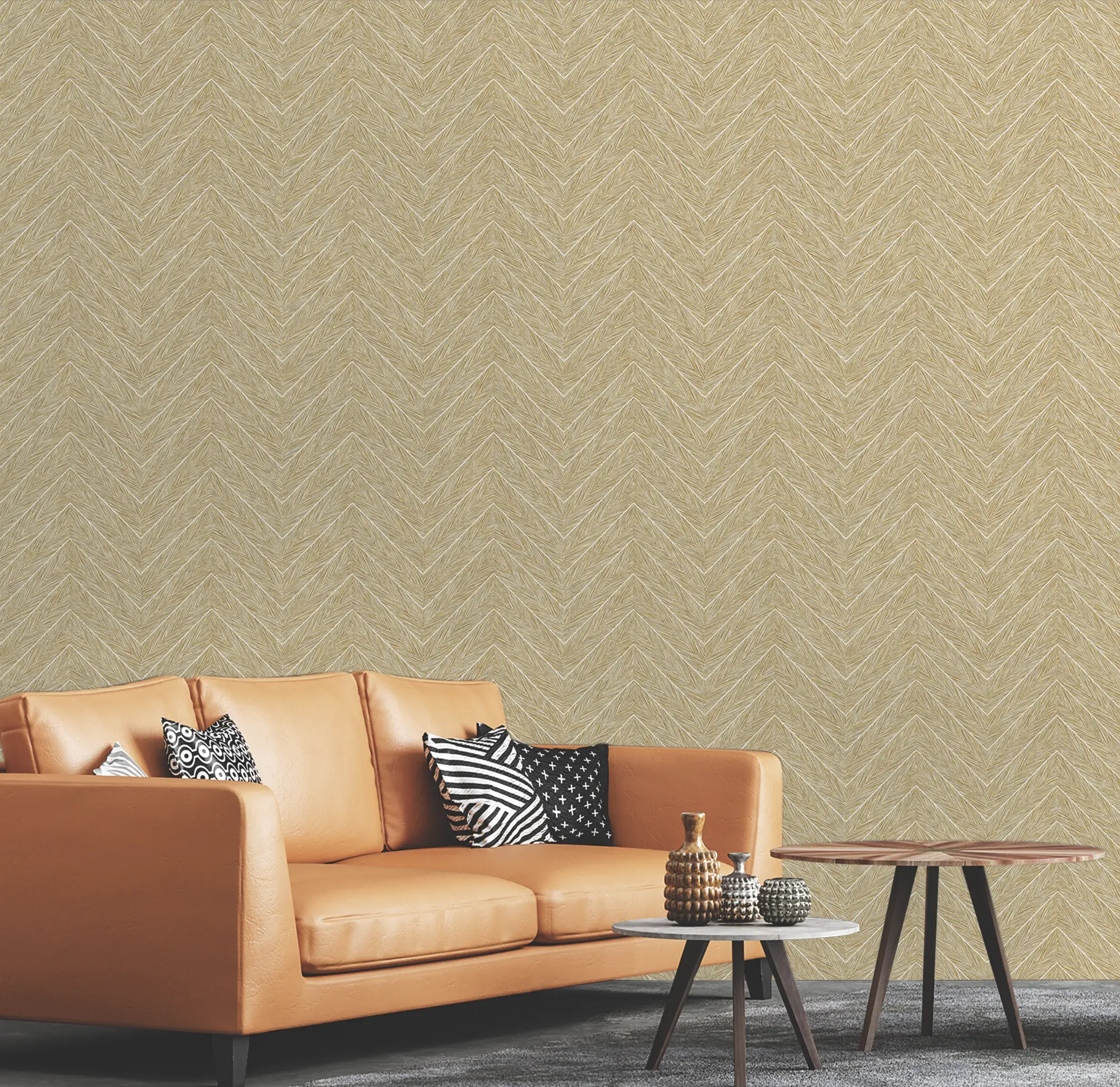 Gold Embossed Wallpaper – Geometric Dimension (1204-5)