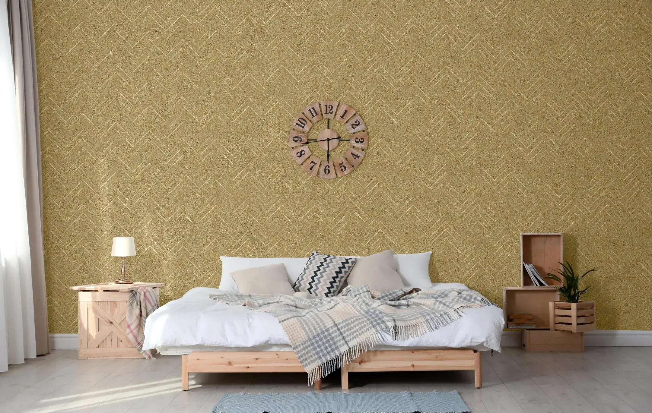 Gold Embossed Wallpaper – Geometric Dimension (1204-5)