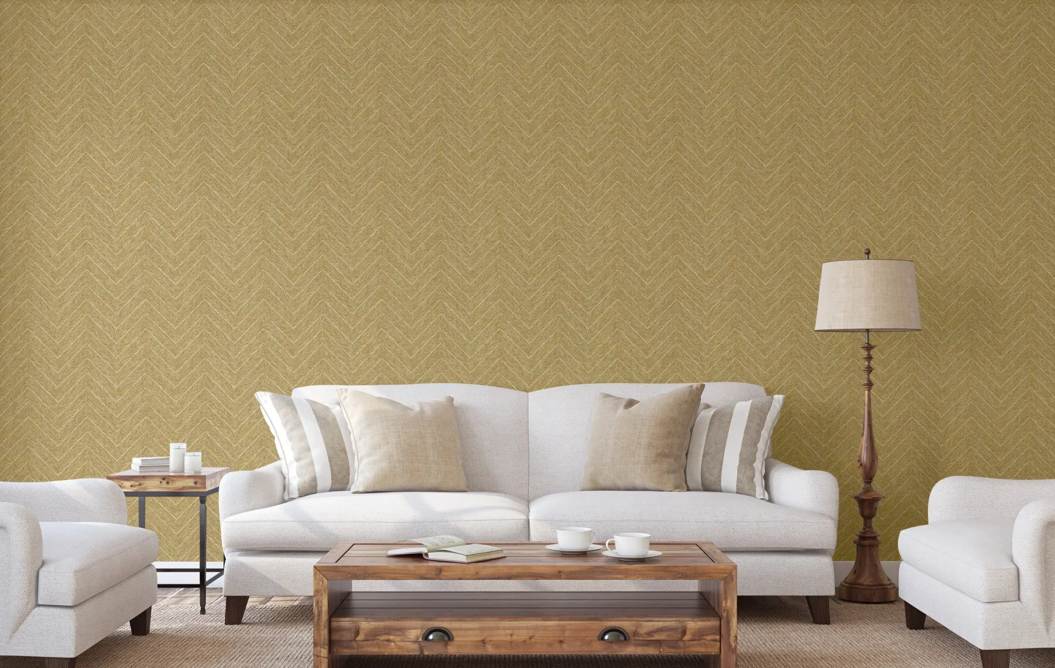Gold Embossed Wallpaper – Geometric Dimension (1204-5)