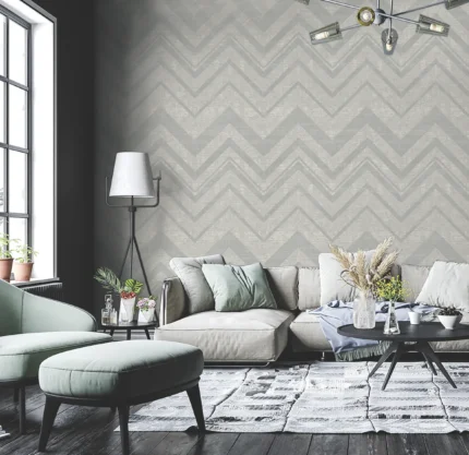 Gray Embossed Wallpaper – Dimensional Depth (1207-2)