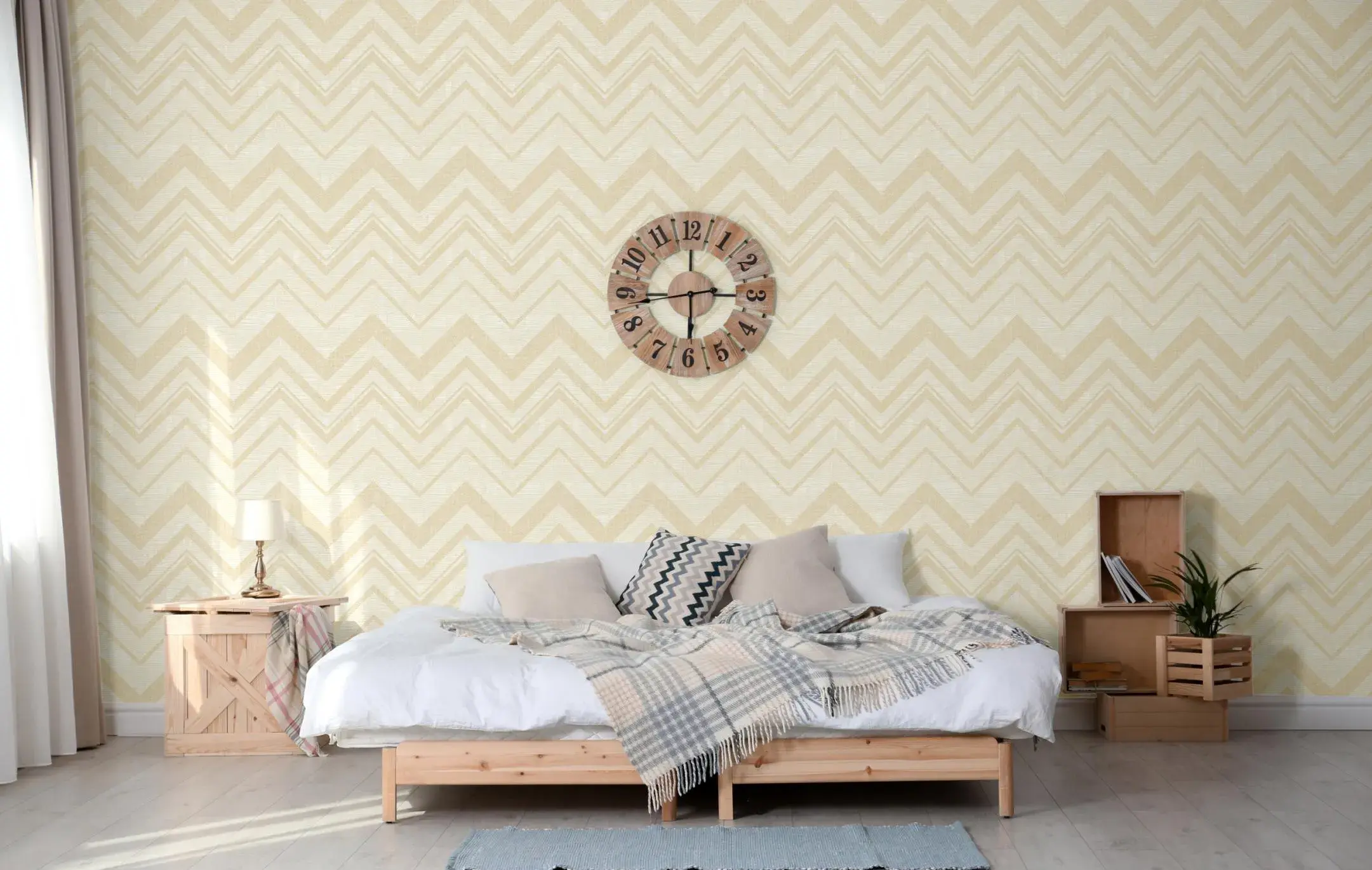 Beige Embossed Wallpaper – Upscale Aesthetic (1207-3)