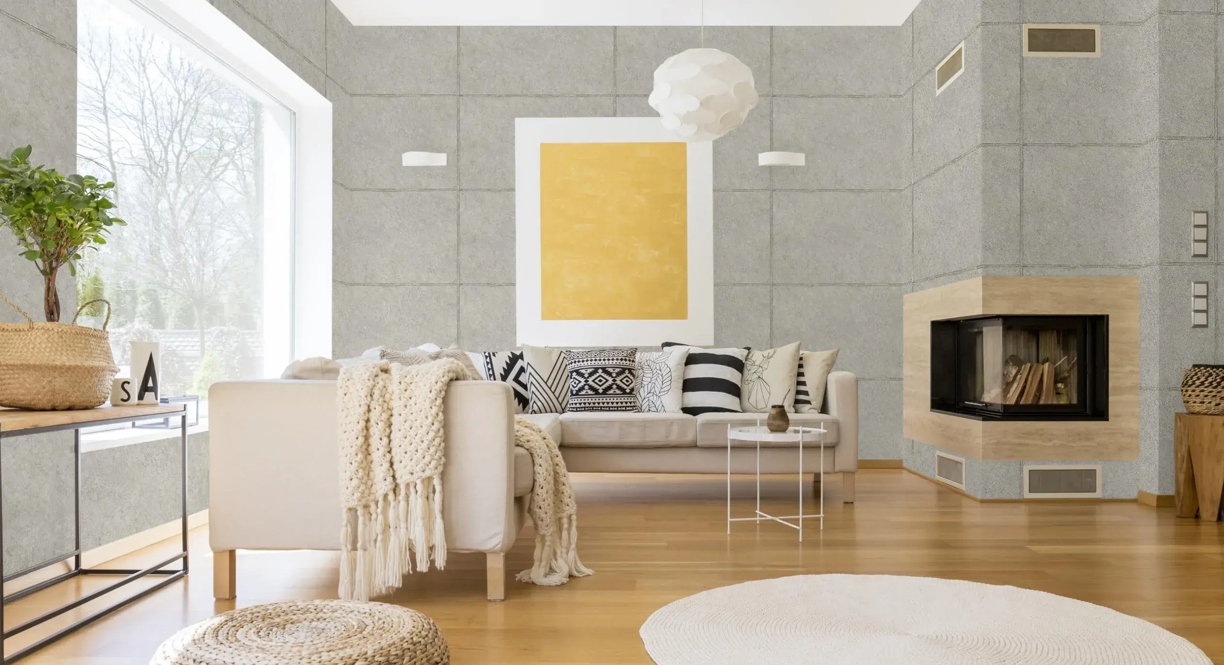 Gray Embossed Wallpaper – Contemporary Elegance (1214-1)