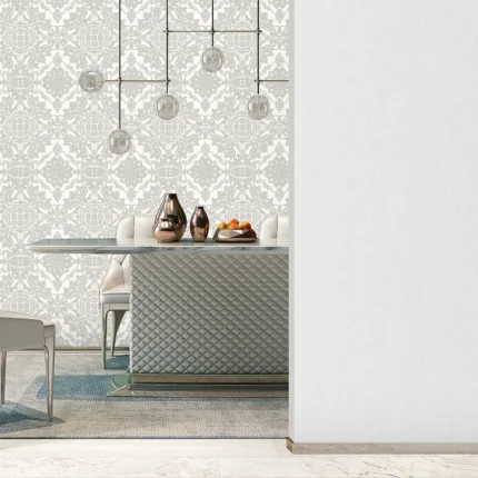 Gray Embossed Wallpaper – Velvet-Like Sophistication (1301-1)