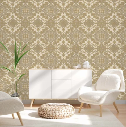 Cream Embossed Wallpaper – Velvet Sophistication (1301-4)