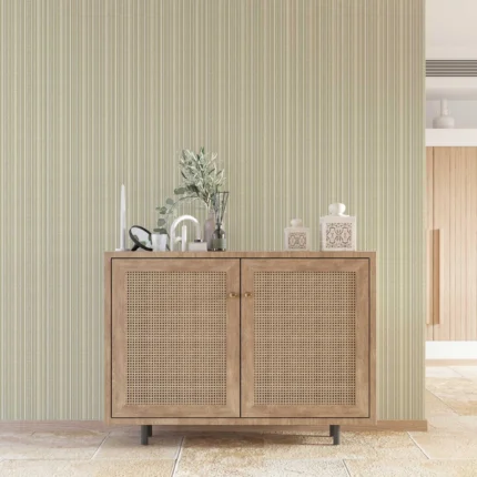Beige Embossed Wallpaper – Pinstripe Washable (1307-4)
