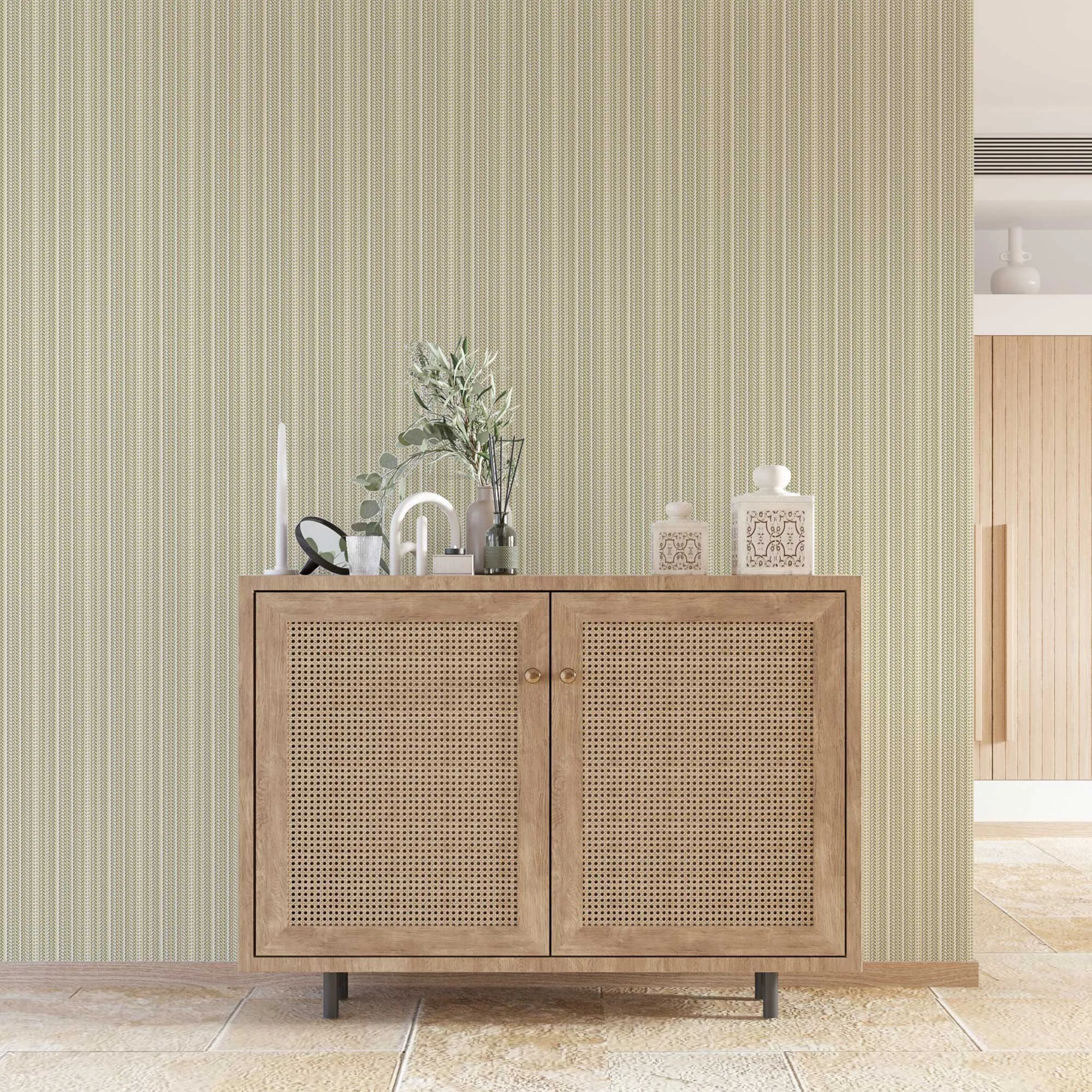 Beige Embossed Wallpaper – Pinstripe Washable (1307-4) Beige Embossed Wallpaper – Pinstripe Washable (1307-4)