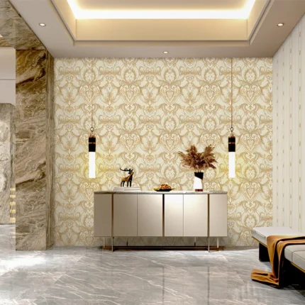 Gold Embossed Wallpaper – Washable Durability (1308-3)
