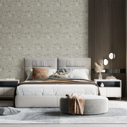 Gray Embossed Wallpaper – 3D Textured Sanctuary (1310-4)