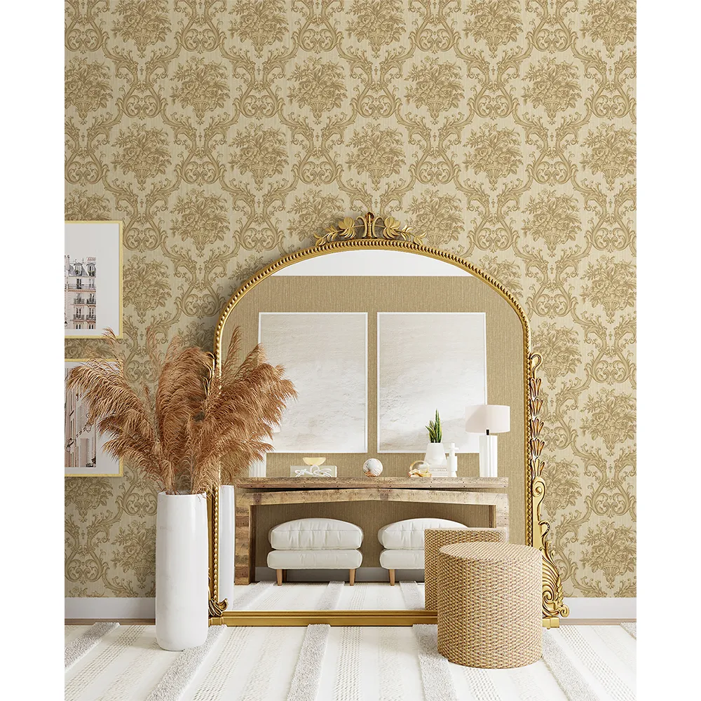 Beige Embossed Wallpaper – Seamless Accents (1311-3) Beige Embossed Wallpaper – Seamless Accents (1311-3)
