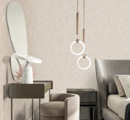 Beige Embossed Wallpaper – Textured Shimmer (1406-3)