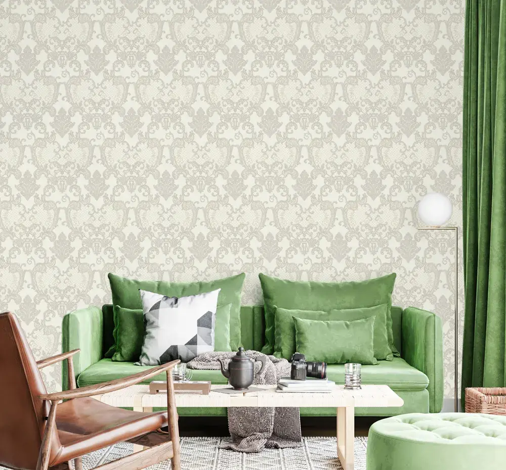 Cream Embossed Wallpaper – Quilted Dimension (1411-1)