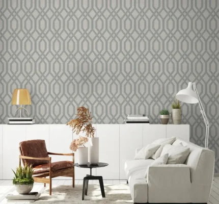 Gray Embossed Wallpaper – 3D Flocking (1502-3)