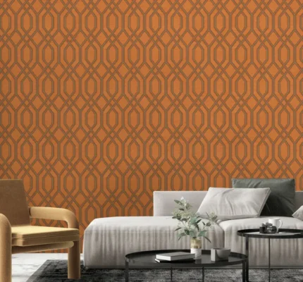 Orange Embossed Wallpaper – 3D Textured (1502-4)