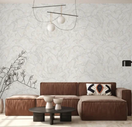 Cream Embossed Wallpaper – 3D Marble (1503-1)