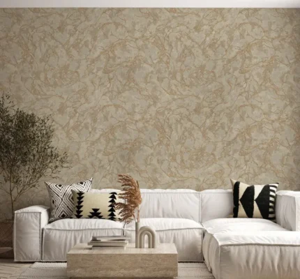 Beige Embossed Wallpaper – 3D Marble (1503-4)