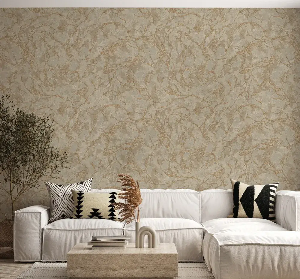 Beige Embossed Wallpaper – 3D Marble (1503-4) Beige Embossed Wallpaper – 3D Marble (1503-4)