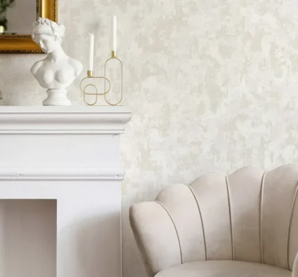 White Embossed Wallpaper – 3D Textured (1504-1)