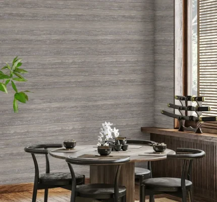 Gray Embossed Wallpaper – Light Reflecting (1506-3)