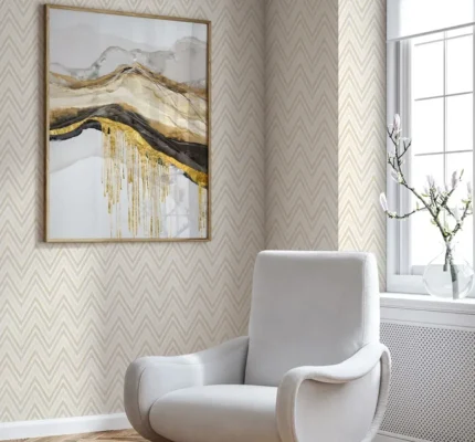 Cream Embossed Wallpaper – Geometric Dimension (1509-2)