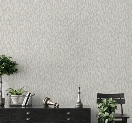 Gray Embossed Wallpaper – Metallic Accents (1510-3)