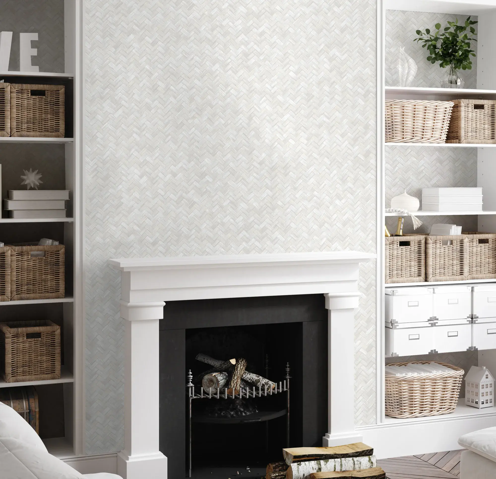 White Embossed Wallpaper – Braided Geometric (1511-1) White Embossed Wallpaper – Braided Geometric (1511-1)