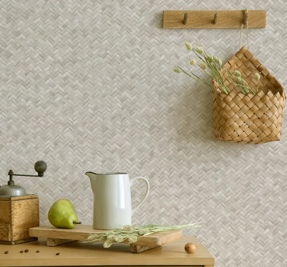 Beige Embossed Wallpaper – Braided Geometric (1511-3) Beige Embossed Wallpaper – Braided Geometric (1511-3)