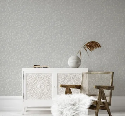 Gray Embossed Wallpaper – Asymmetrical Design (1512-2)