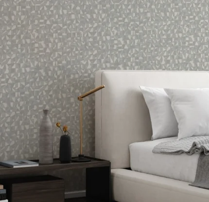 Gray Embossed Wallpaper – Asymmetrical Design (1512-3)
